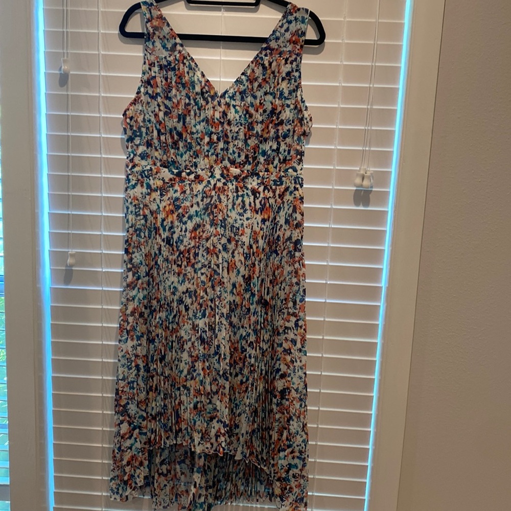 Pleated high low dress